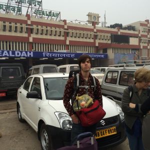 Waiting for the fifth cab, outside Sealdah train station in Kolkata.
